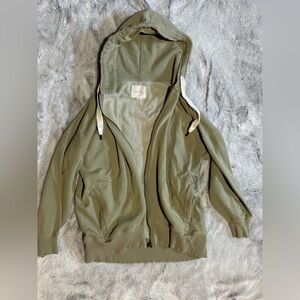 American Eagle Oversized Full Zip Hoodie Size XS/S olive green